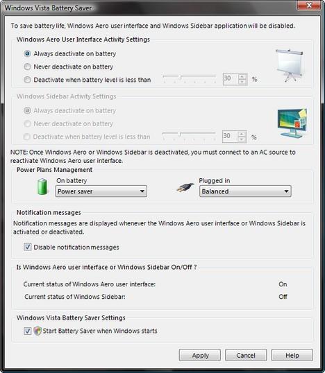 Windows Vista Battery Saver