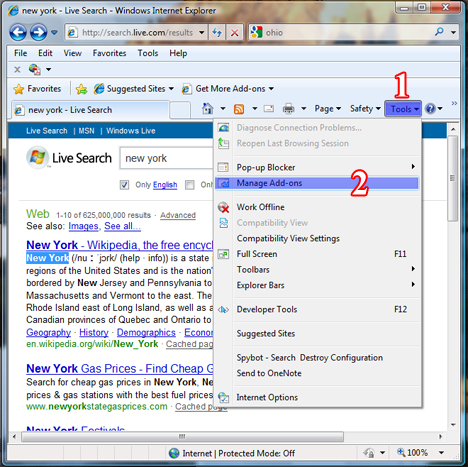 Internet Explorer 8 Add-ons