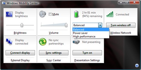 Windows Mobility Center