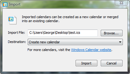 Windows Calendar