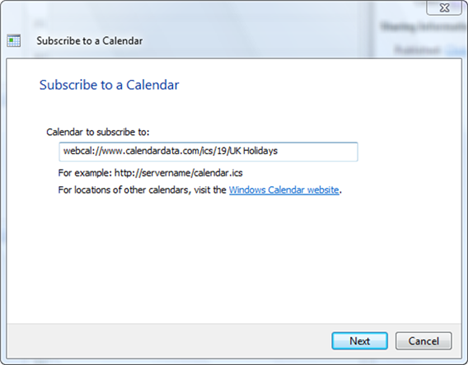 Windows Calendar
