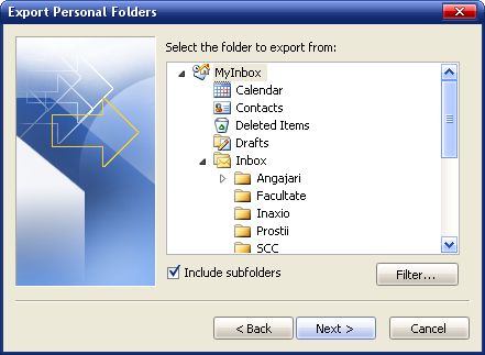 Import and Export Wizard