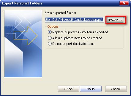 Import and Export Wizard
