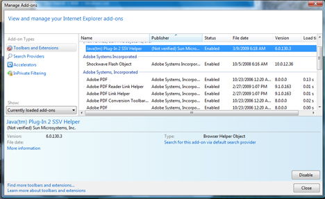 Internet Explorer 8 Add-ons