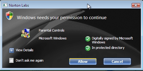 Norton User Account Control