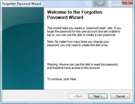 Forgotten Password Wizard