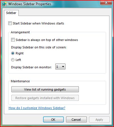 Windows Sidebar