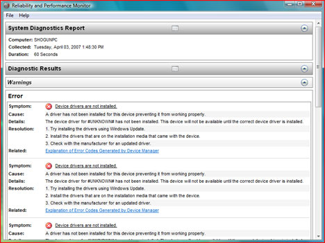 Reliability and Performance Monitor