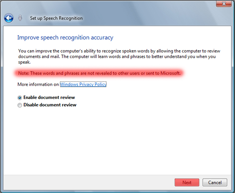 Windows Speech Recognition
